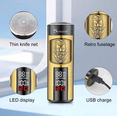 Máquina de Barbear Elétrica Portátil USB